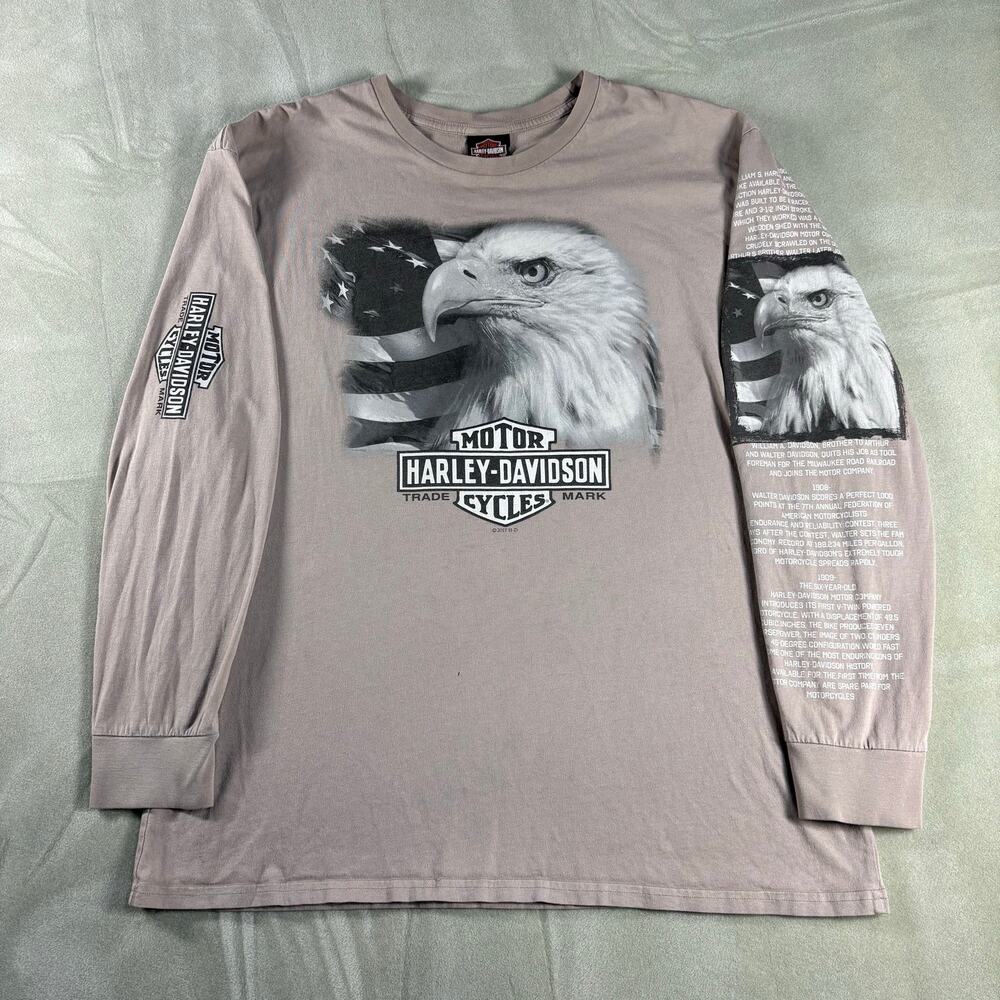 Harley-Davidson Hill City South Dakota Eagle Flag History Sleeve Shirt XL Men’s